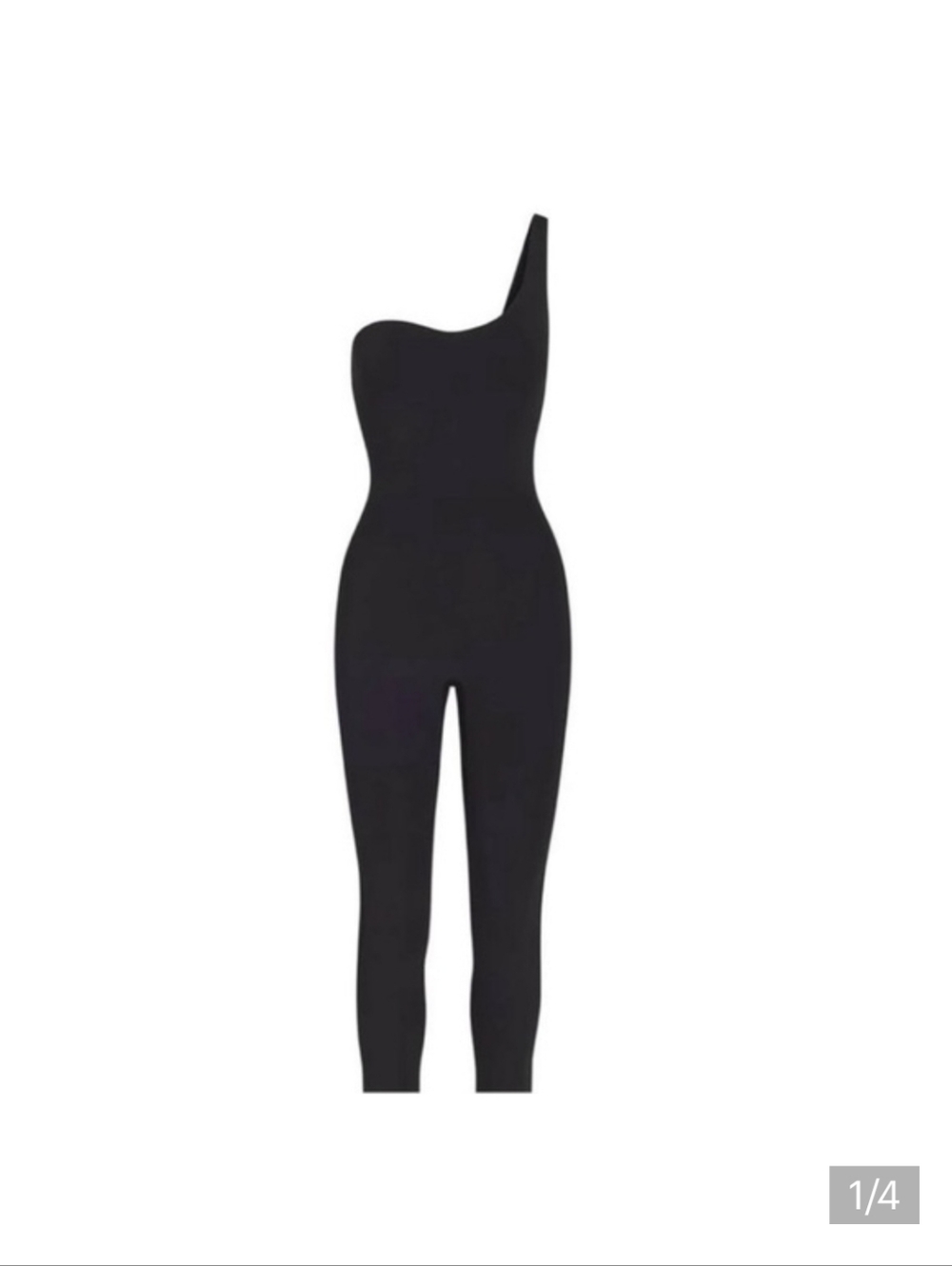 SKIMS Women's One-Shoulder Black All-In-One Jumpsuit Onix